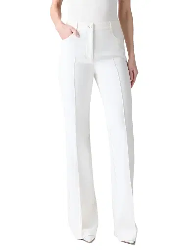 Akris Women's Farid Seamed Bootcut Pants - Ecru - Size 16 | Thumbnail 4