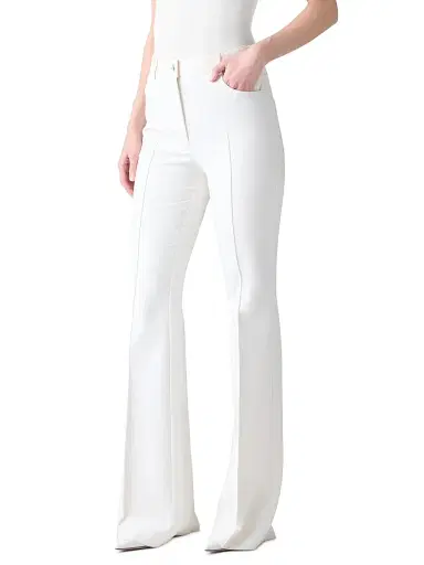 Akris Women's Farid Seamed Bootcut Pants - Ecru - Size 16 | Thumbnail 5