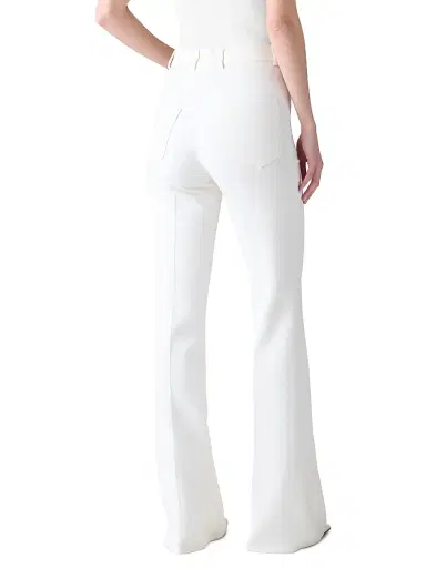 Akris Women's Farid Seamed Bootcut Pants - Ecru - Size 16 | Thumbnail 6
