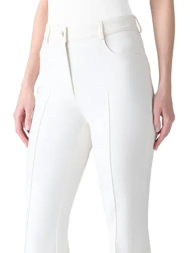 Akris Women's Farid Seamed Bootcut Pants - Ecru - Size 16 | Thumbnail 7