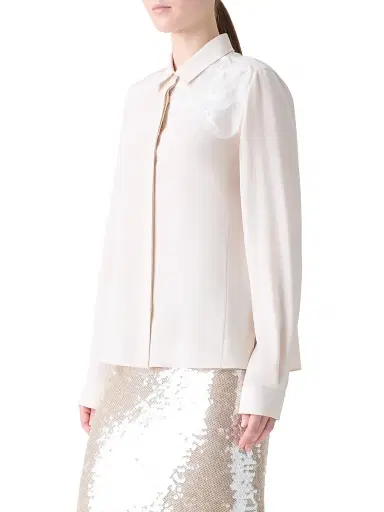 Akris Women's Silk Crepe Blouse | Thumbnail 4 Akris Women's Silk Crepe Blouse | Thumbnail 4