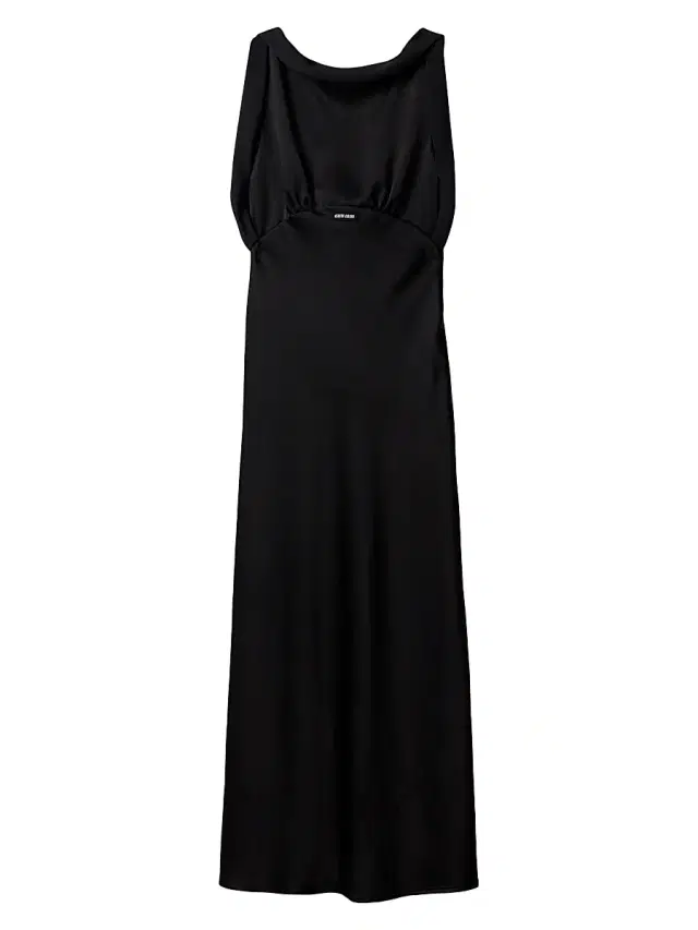 Women's Long Satin Dress - Black
