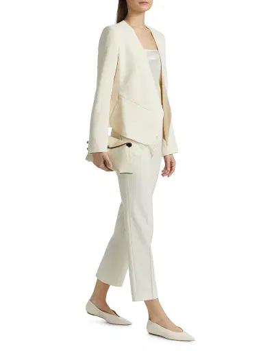 Fabiana Filippi Women's Tecno Tailored Regular-Fit Trousers - Natural - Size 12 | Thumbnail 2 Fabiana Filippi Women's Tecno Tailored Regular-Fit Trousers - Natural - Size 12 | Thumbnail 2