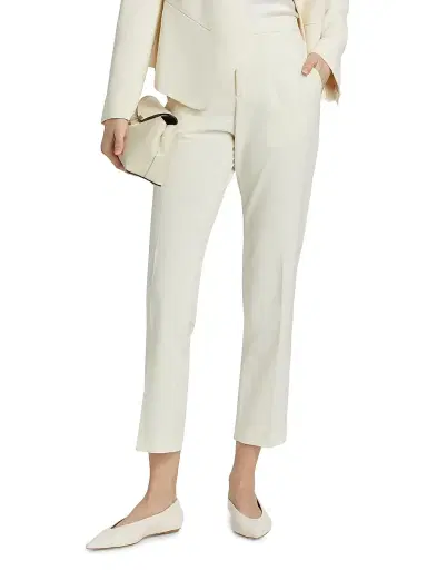 Fabiana Filippi Women's Tecno Tailored Regular-Fit Trousers - Natural - Size 12 | Thumbnail 3 Fabiana Filippi Women's Tecno Tailored Regular-Fit Trousers - Natural - Size 12 | Thumbnail 3