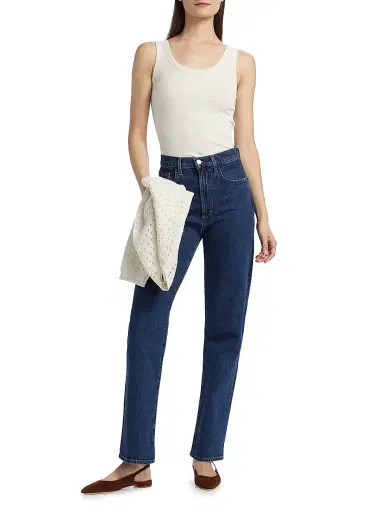 Fabiana Filippi Women's Diamante Trim Rib-Knit Tank - Natural - Size 6 | Thumbnail 2
