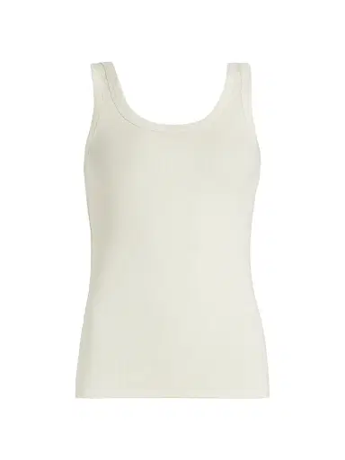 Fabiana Filippi Women's Diamante Trim Rib-Knit Tank - Natural - Size 6 | Thumbnail 1