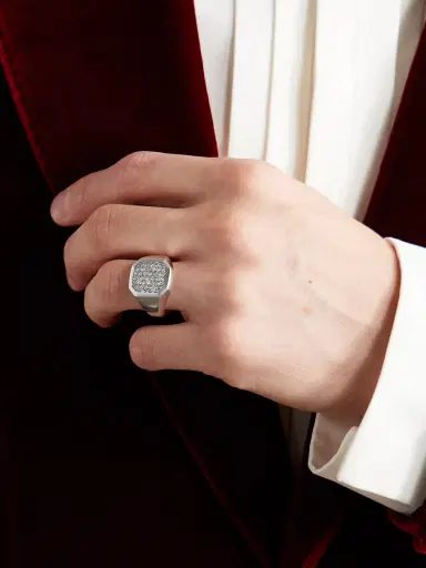 David Yurman Streamline® Sterling Silver Diamond Signet Ring - Men | Thumbnail 2 David Yurman Streamline® Sterling Silver Diamond Signet Ring - Men | Thumbnail 2