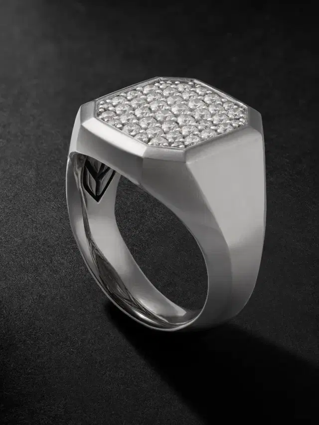 David Yurman Streamline® Sterling Silver Diamond Signet Ring - Men