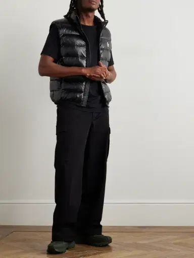 Moncler Grenoble Logo-Appliquéd Mesh-Trimmed Quilted Ripstop and Stretch-Jersey Down Gilet - Men | Thumbnail 2