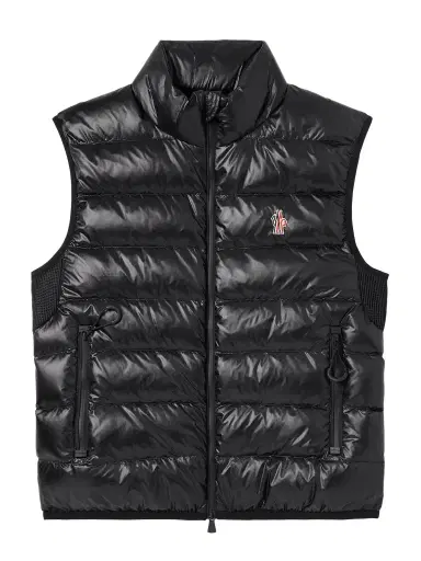 Moncler Grenoble Logo-Appliquéd Mesh-Trimmed Quilted Ripstop and Stretch-Jersey Down Gilet - Men | Thumbnail 1