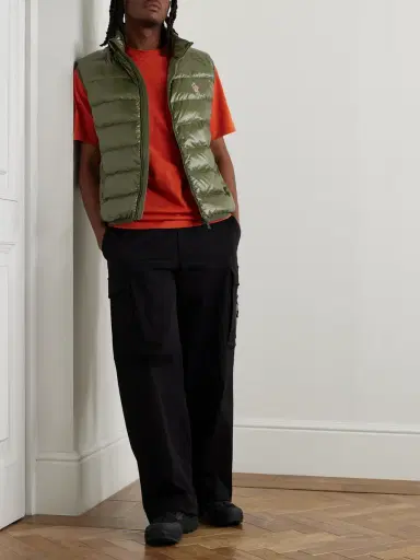 Moncler Grenoble Logo-Appliquéd Mesh-Trimmed Quilted Ripstop and Stretch-Jersey Down Gilet - Men | Thumbnail 2