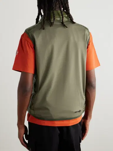 Moncler Grenoble Logo-Appliquéd Mesh-Trimmed Quilted Ripstop and Stretch-Jersey Down Gilet - Men | Thumbnail 3