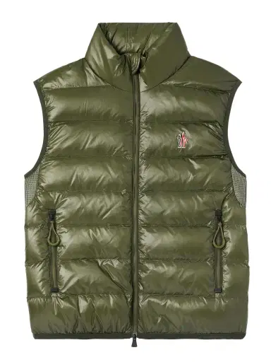 Moncler Grenoble Logo-Appliquéd Mesh-Trimmed Quilted Ripstop and Stretch-Jersey Down Gilet - Men | Thumbnail 1