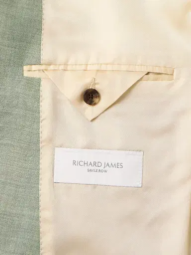 Richard James Hepworth Double-Breasted Herringbone Linen and Wool-Blend Suit Jacket - Men | Thumbnail 6