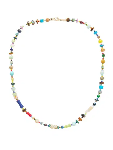 LUIS MORAIS 14-Karat Gold, Agate and Diamond Beaded Necklace - Men | Thumbnail 1