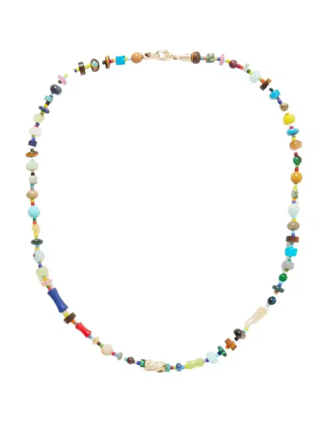 LUIS MORAIS 14-Karat Gold, Agate and Diamond Beaded Necklace - Men