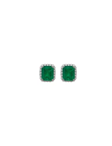 Wish Fine Jewelry 3.51ct Emerald Diamond 18K Gold Earring | Thumbnail 1