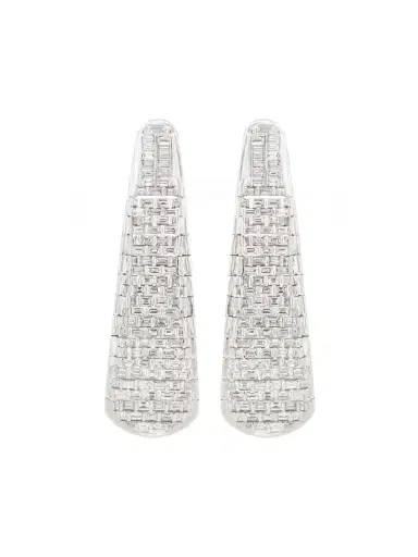 Wish Fine Jewelry 5.63ct Diamond 18K Gold Statement Pave Earrings | Thumbnail 1 Wish Fine Jewelry 5.63ct Diamond 18K Gold Statement Pave Earrings | Thumbnail 1