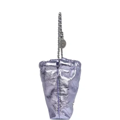 Chanel Chanel Mini 22 Bag Purple Metallic Calfskin Brushed Silver Hardware | Thumbnail 3