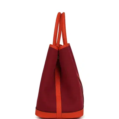 HERMÈS Hermes Garden Party 30 Rubis Officier Canvas and Capucine Negonda Palladium Hardware | Thumbnail 3 HERMÈS Hermes Garden Party 30 Rubis Officier Canvas and Capucine Negonda Palladium Hardware | Thumbnail 3