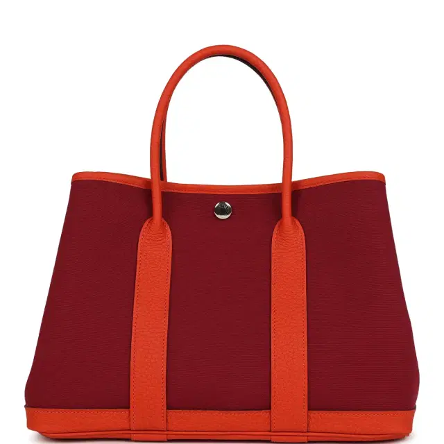 hermes Hermes Garden Party 30 Rubis Officier Canvas and Capucine Negonda Palladium Hardware