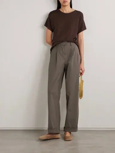 The Row Alfidis Pleated Cotton-twill Wide-leg Pants | Thumbnail 2 The Row Alfidis Pleated Cotton-twill Wide-leg Pants | Thumbnail 2