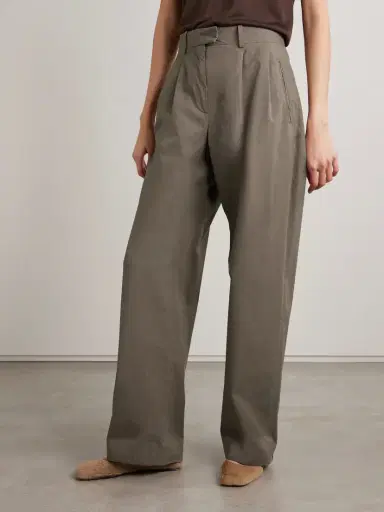 The Row Alfidis Pleated Cotton-twill Wide-leg Pants | Thumbnail 3 The Row Alfidis Pleated Cotton-twill Wide-leg Pants | Thumbnail 3