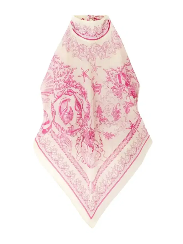 Printed Cotton And Silk-blend Voile Halterneck Top