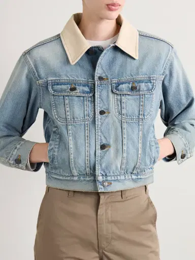 The Row Joras Twill-trimmed Denim Jacket | Thumbnail 3 The Row Joras Twill-trimmed Denim Jacket | Thumbnail 3