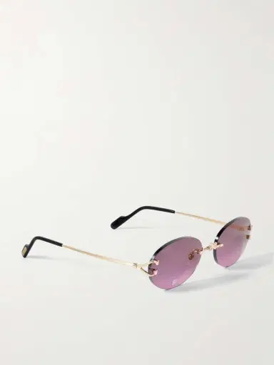 Cartier Eyewear Rimless Round-frame Gold-tone Sunglasses | Thumbnail 3