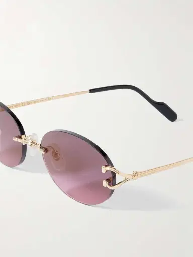 Cartier Eyewear Rimless Round-frame Gold-tone Sunglasses | Thumbnail 4
