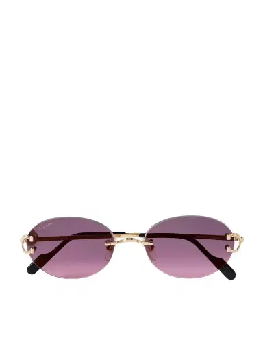 Cartier Eyewear Rimless Round-frame Gold-tone Sunglasses | Thumbnail 1