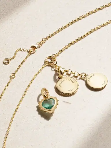 Foundrae Reverie, Internal Compass & Gemstone Heart 18-karat Gold, Prasiolite And Diamond Necklace | Thumbnail 3 Foundrae Reverie, Internal Compass & Gemstone Heart 18-karat Gold, Prasiolite And Diamond Necklace | Thumbnail 3