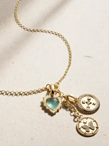 Foundrae Reverie, Internal Compass & Gemstone Heart 18-karat Gold, Prasiolite And Diamond Necklace | Thumbnail 1 Foundrae Reverie, Internal Compass & Gemstone Heart 18-karat Gold, Prasiolite And Diamond Necklace | Thumbnail 1