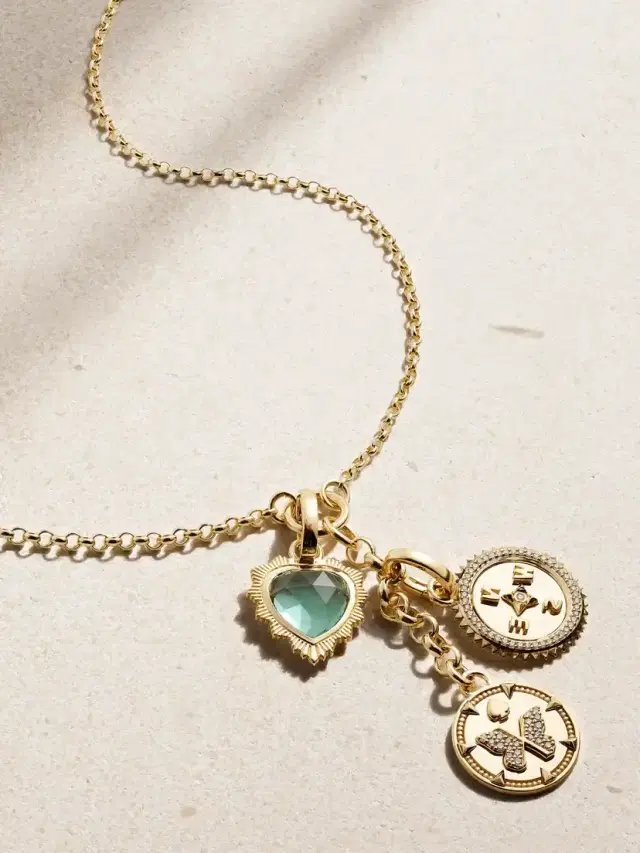 Foundrae Reverie, Internal Compass & Gemstone Heart 18-karat Gold, Prasiolite And Diamond Necklace