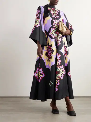 La DoubleJ Icon Magnifico Draped Printed Silk-twill Maxi Dress | Thumbnail 2 La DoubleJ Icon Magnifico Draped Printed Silk-twill Maxi Dress | Thumbnail 2