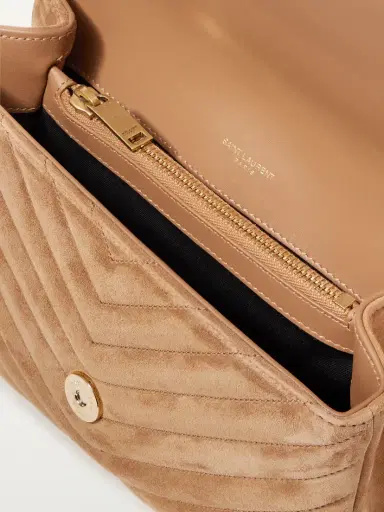Saint Laurent College Medium Matelassé Suede Shoulder Bag | Thumbnail 5