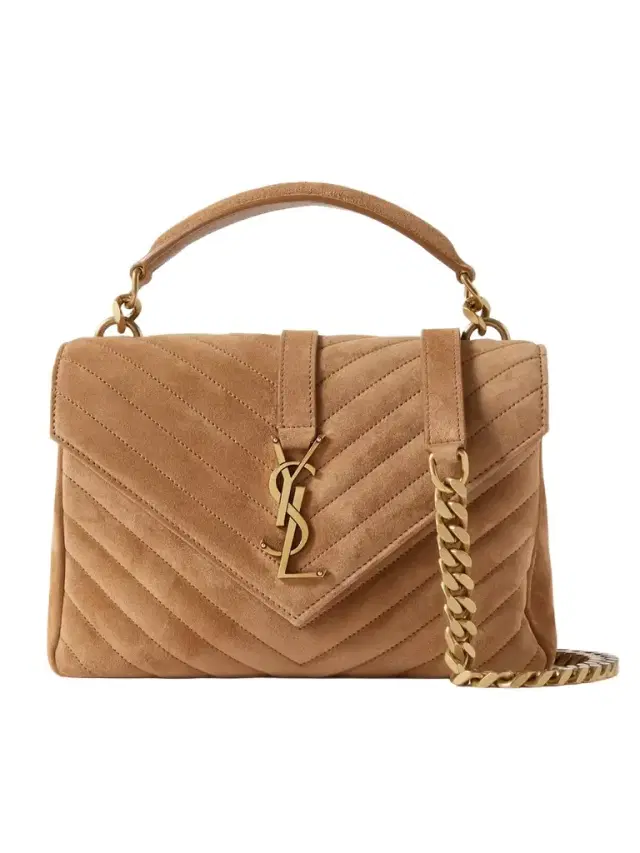College Medium Matelassé Suede Shoulder Bag