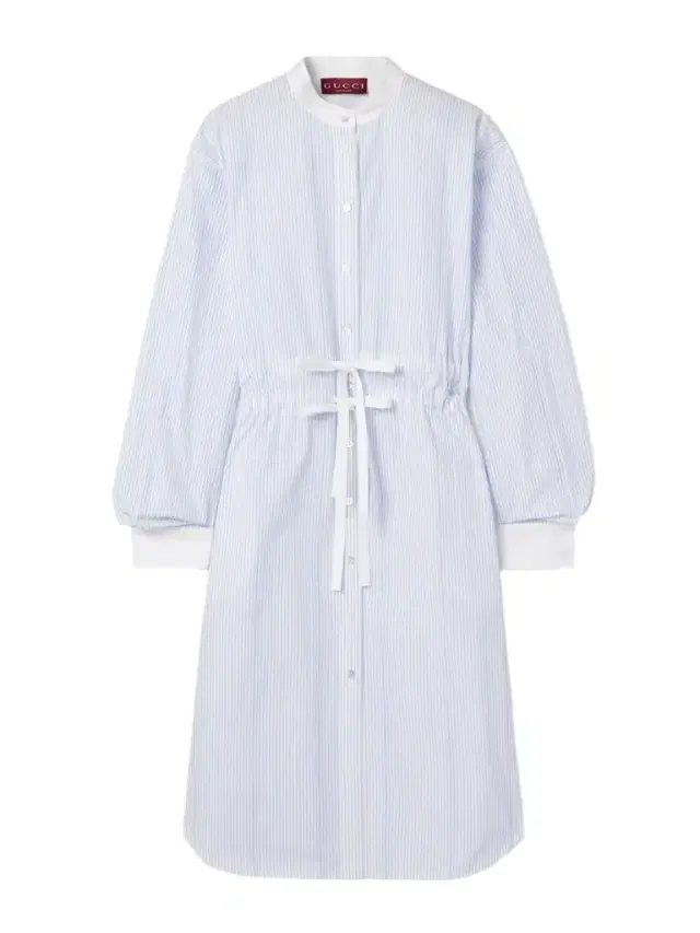 Striped Cotton-poplin Midi Shirt Dress