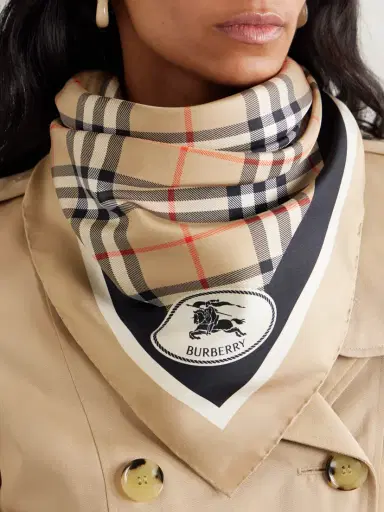 Burberry Checked Silk-twill Scarf | Thumbnail 2
