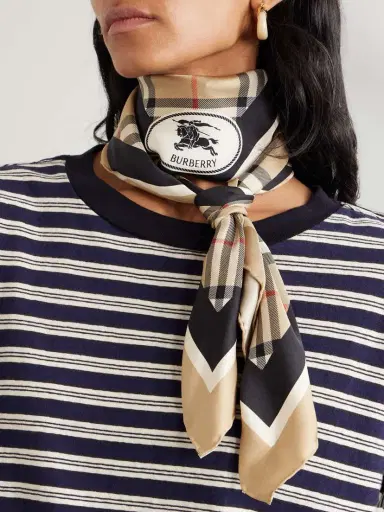 Burberry Checked Silk-twill Scarf | Thumbnail 4