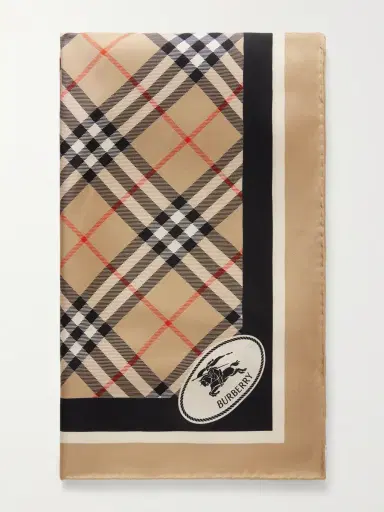 Burberry Checked Silk-twill Scarf | Thumbnail 5