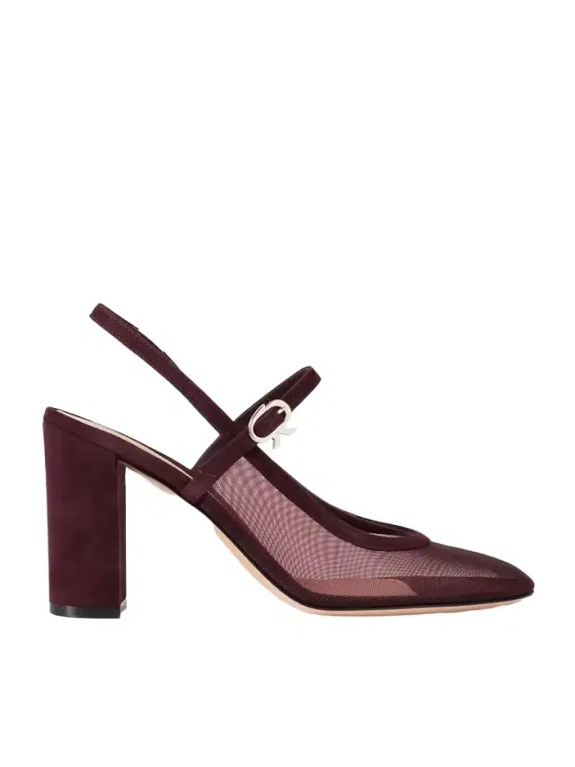 85 Suede-trimmed Mesh Pumps