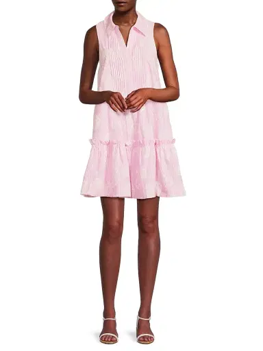Lilly Pulitzer Women's Caylinn Pintuck Minidress - Conch Shell Pink Pigment | Thumbnail 2 Lilly Pulitzer Women's Caylinn Pintuck Minidress - Conch Shell Pink Pigment | Thumbnail 2