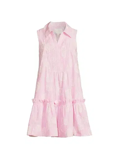 Lilly Pulitzer Women's Caylinn Pintuck Minidress - Conch Shell Pink Pigment | Thumbnail 1 Lilly Pulitzer Women's Caylinn Pintuck Minidress - Conch Shell Pink Pigment | Thumbnail 1