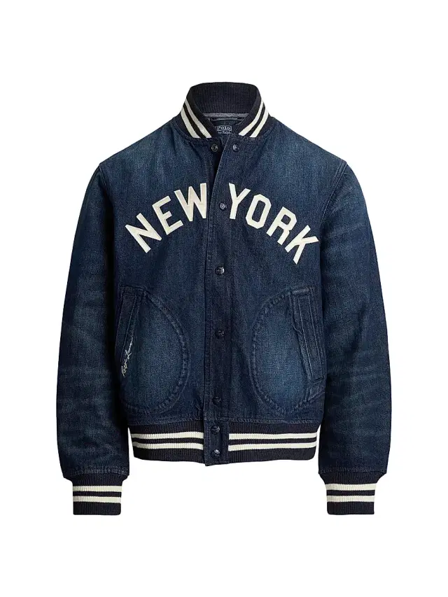 Polo Ralph Lauren Men's Yankees Denim Bomber Jacket - Blue