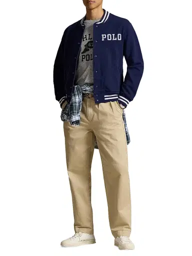 Polo Ralph Lauren Men's Logo Fleece Baseball Jacket - Newport Navy | Thumbnail 2 Polo Ralph Lauren Men's Logo Fleece Baseball Jacket - Newport Navy | Thumbnail 2