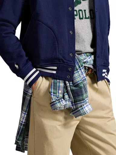 Polo Ralph Lauren Men's Logo Fleece Baseball Jacket - Newport Navy | Thumbnail 5 Polo Ralph Lauren Men's Logo Fleece Baseball Jacket - Newport Navy | Thumbnail 5