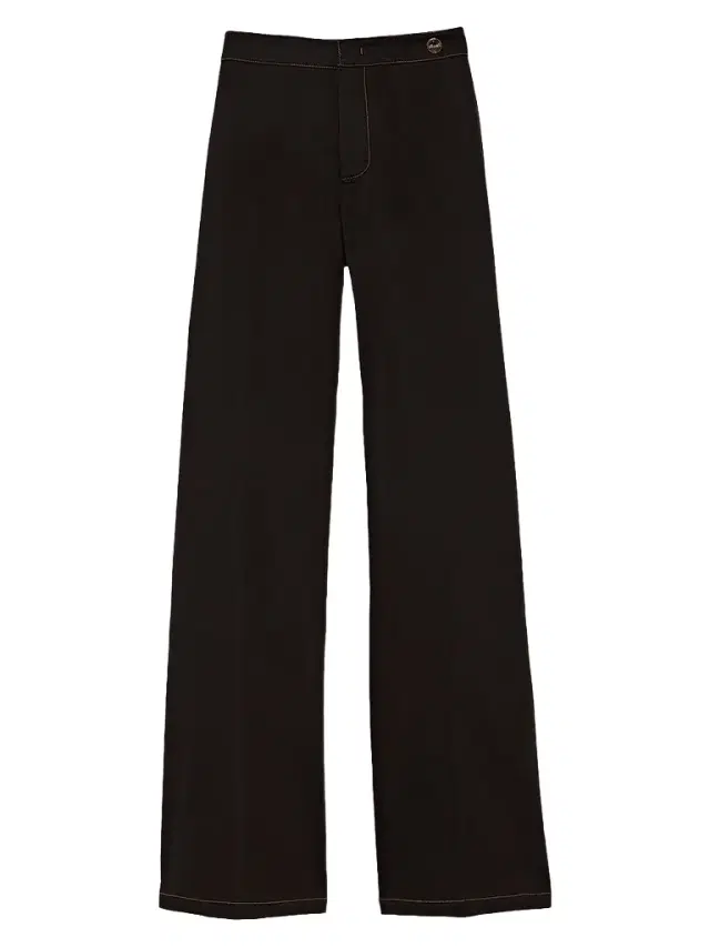 Women's Jane Cotton Stretch Flare Trousers - Black