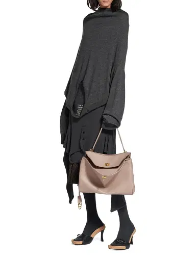 Balenciaga Women's Rodeo Medium Top Handle Bag Grained Calfskin - Sesame | Thumbnail 1